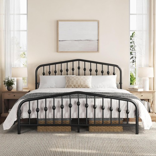 King metal bed frame victorian - bed,