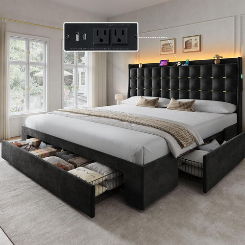 King size bed frame with - frame,