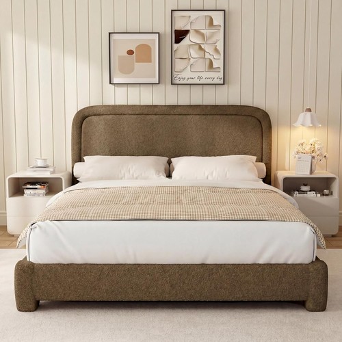 Upholstered bed frame - upholstered, frame,no