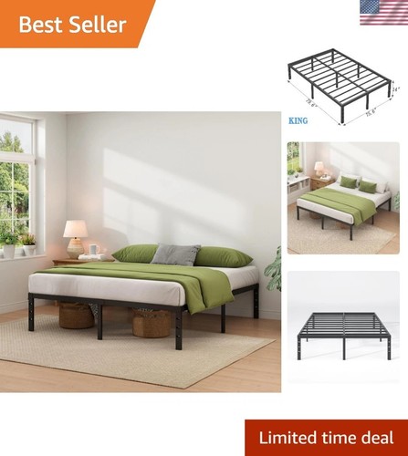Sturdy black king bed frame - sturdy,